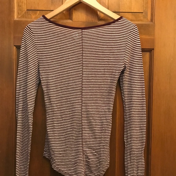 maroon striped long sleeve - Picture 2 of 2
